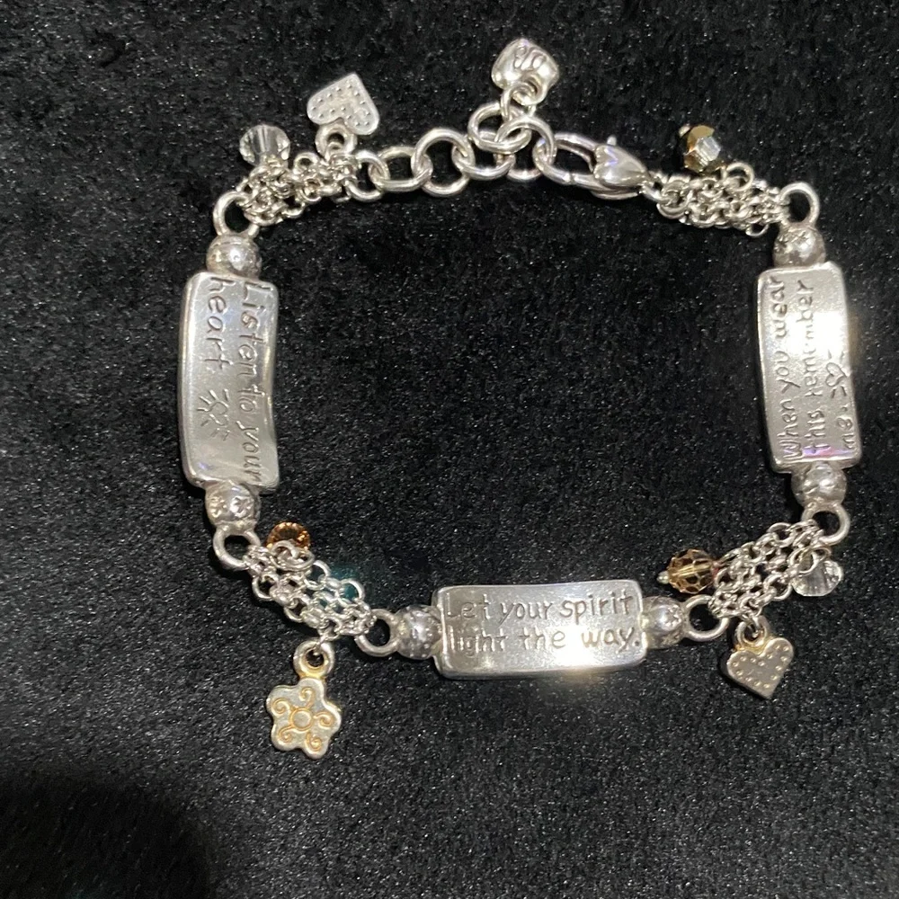 Brighton Silver and Gold Plating Heart Charm Bracelet